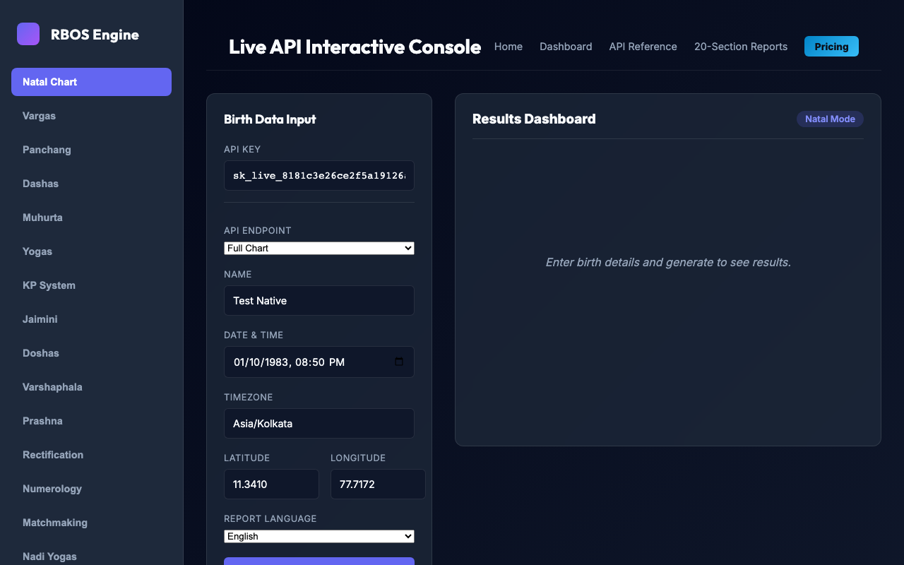 Interactive API Console
